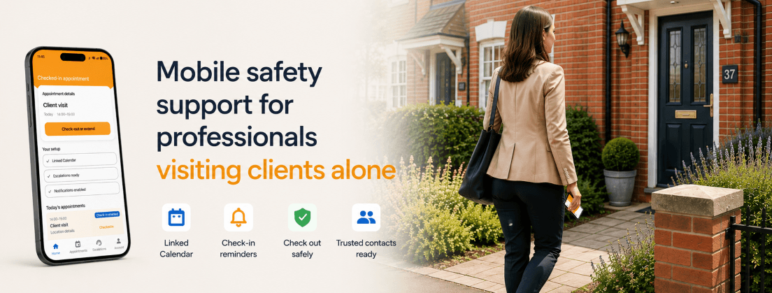 BeaconVisit mobile safety support for a professional visiting a client appointment